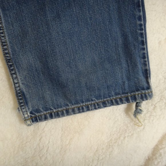 MENS OLD NAVY NATURAL DISTRESSED BOOT CUT VINTAGE BLUE JEANS 36X30 - Picture 4 of 7